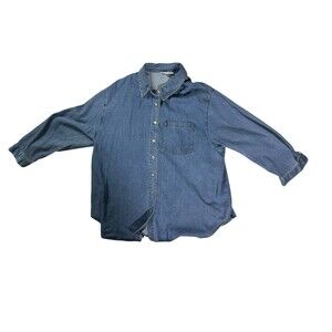 Jane And Delancey 3x Long Sleeve Jean Button Down Classic Denim Womens